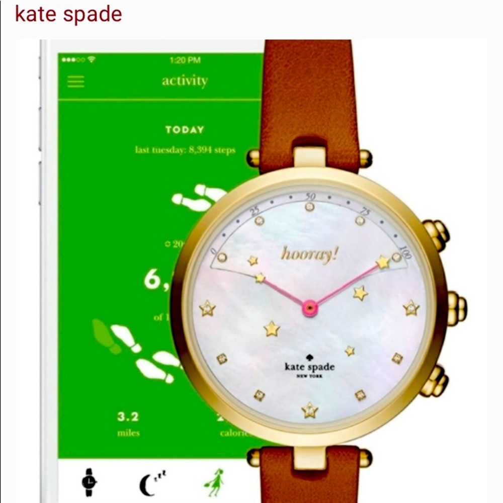 Kate Spade Smart Watch with leather band.